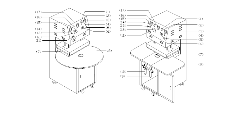 吸塑封口機結構圖 吸塑封口機結構圖